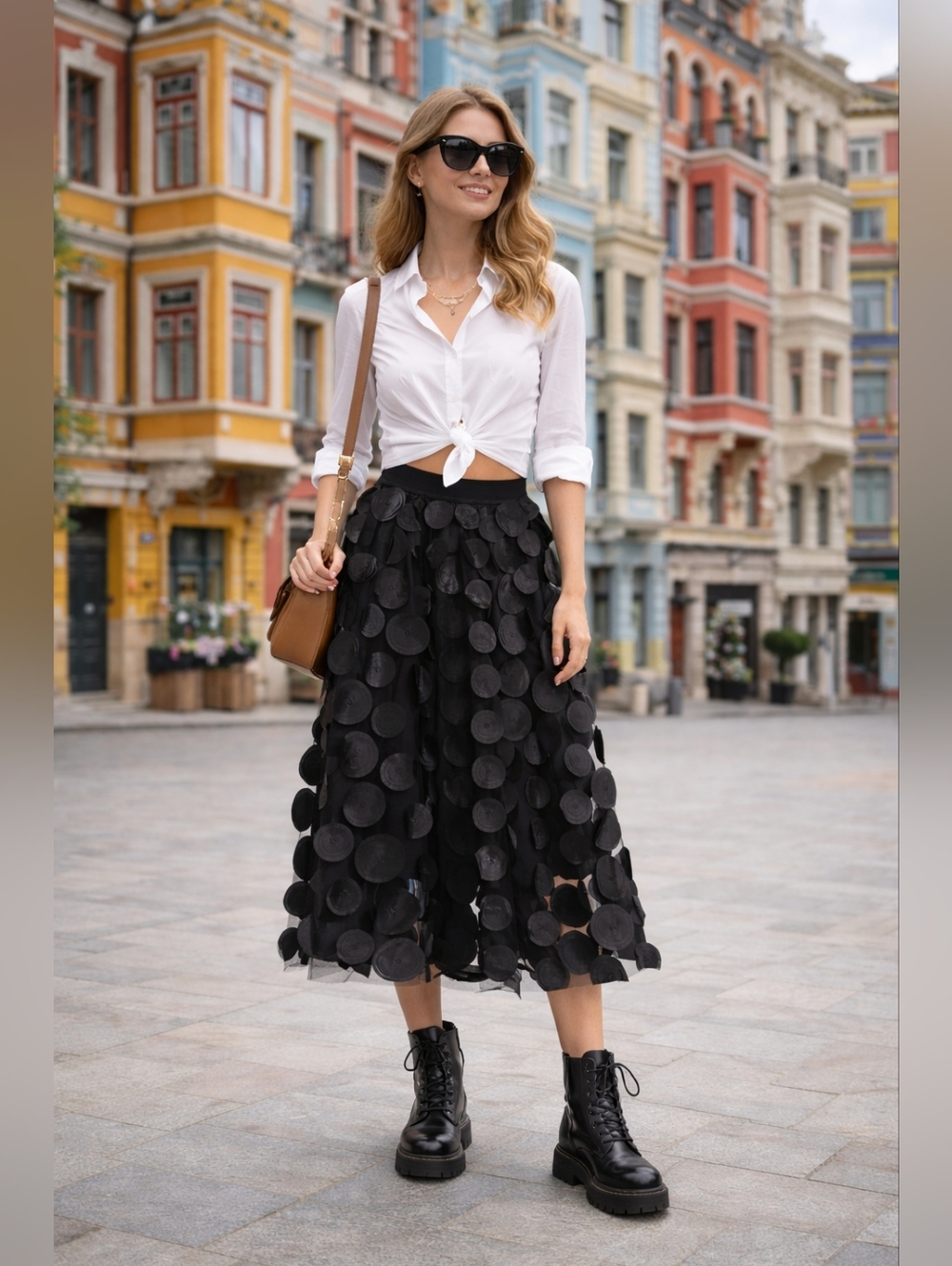 Tulle Skirt Mesh 3D Polka Dot Skirt